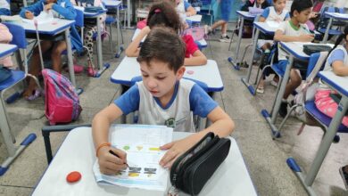 Imagem ilustrativa de alunos da rede municipal de ensino de Goiânia em uma sala de aula.