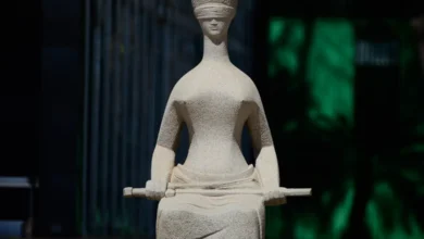 Imagem ilustrativa daA estátua "A Justiça" em frente ao STF Supremo Tribunal Federal.